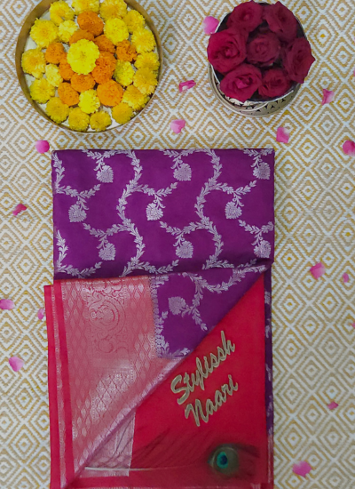 Semi Banarasi Chiniya Silk Saree - SBCS_0006