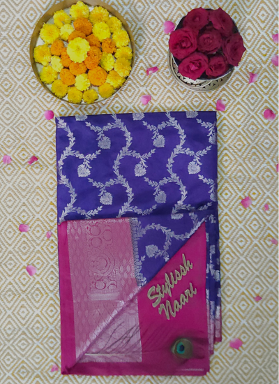 Semi Banarasi Chiniya Silk Saree - SBCS_0007