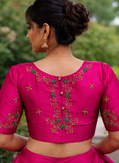 Designer Handwork Butter Silk Blouse