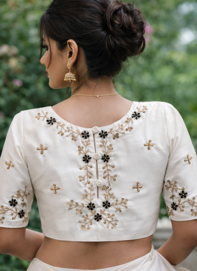 Designer Handwork Butter Silk Blouse