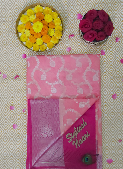 Semi Banarasi Chiniya Silk Saree - SBCS_0002