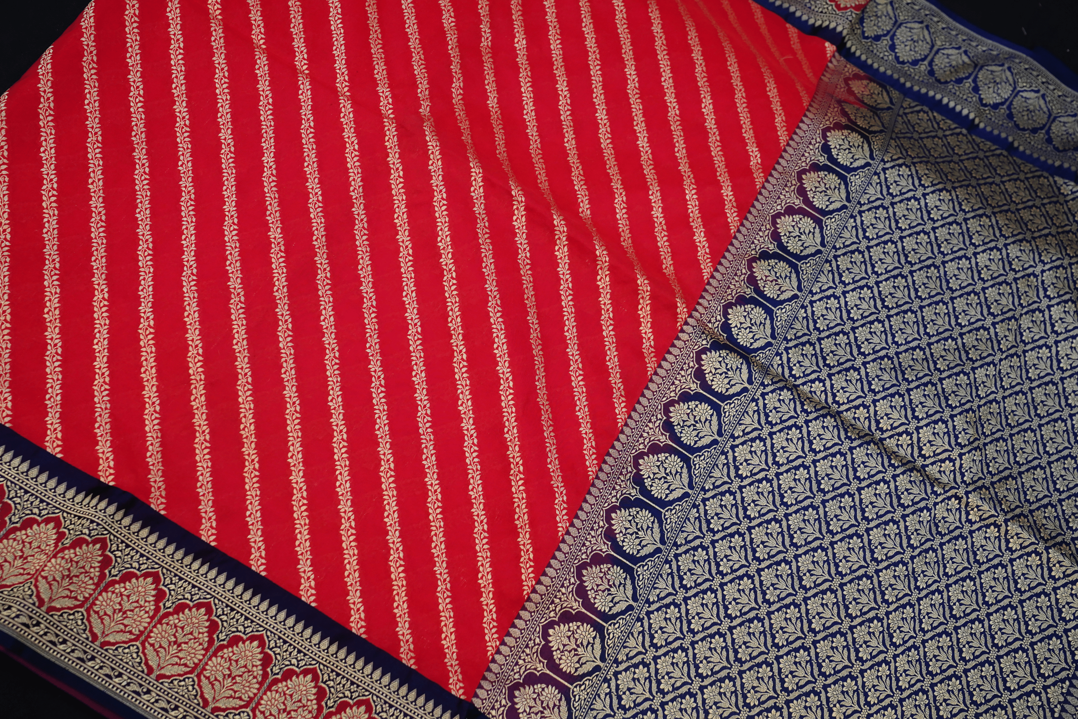 Semi Katan Silk with Alfi Border