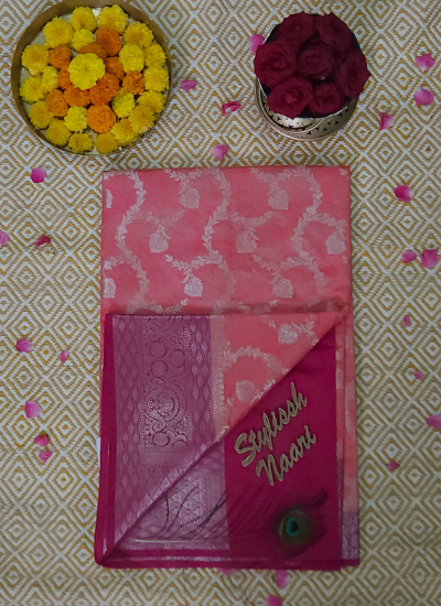 Semi Banarasi Chiniya Silk Saree - SBCS_0002