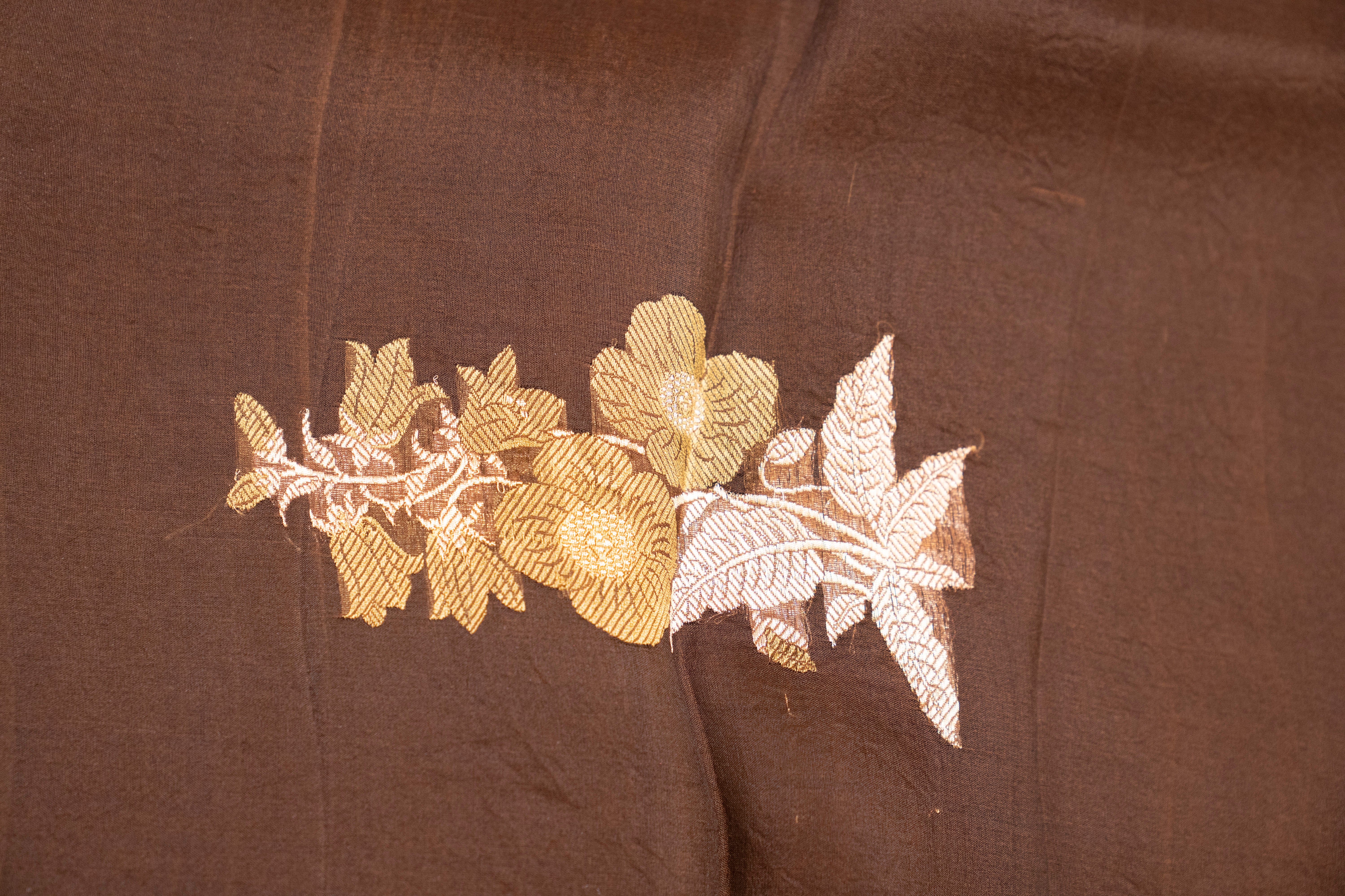 Pure Kora with Light Gold Resham Alfi Weave