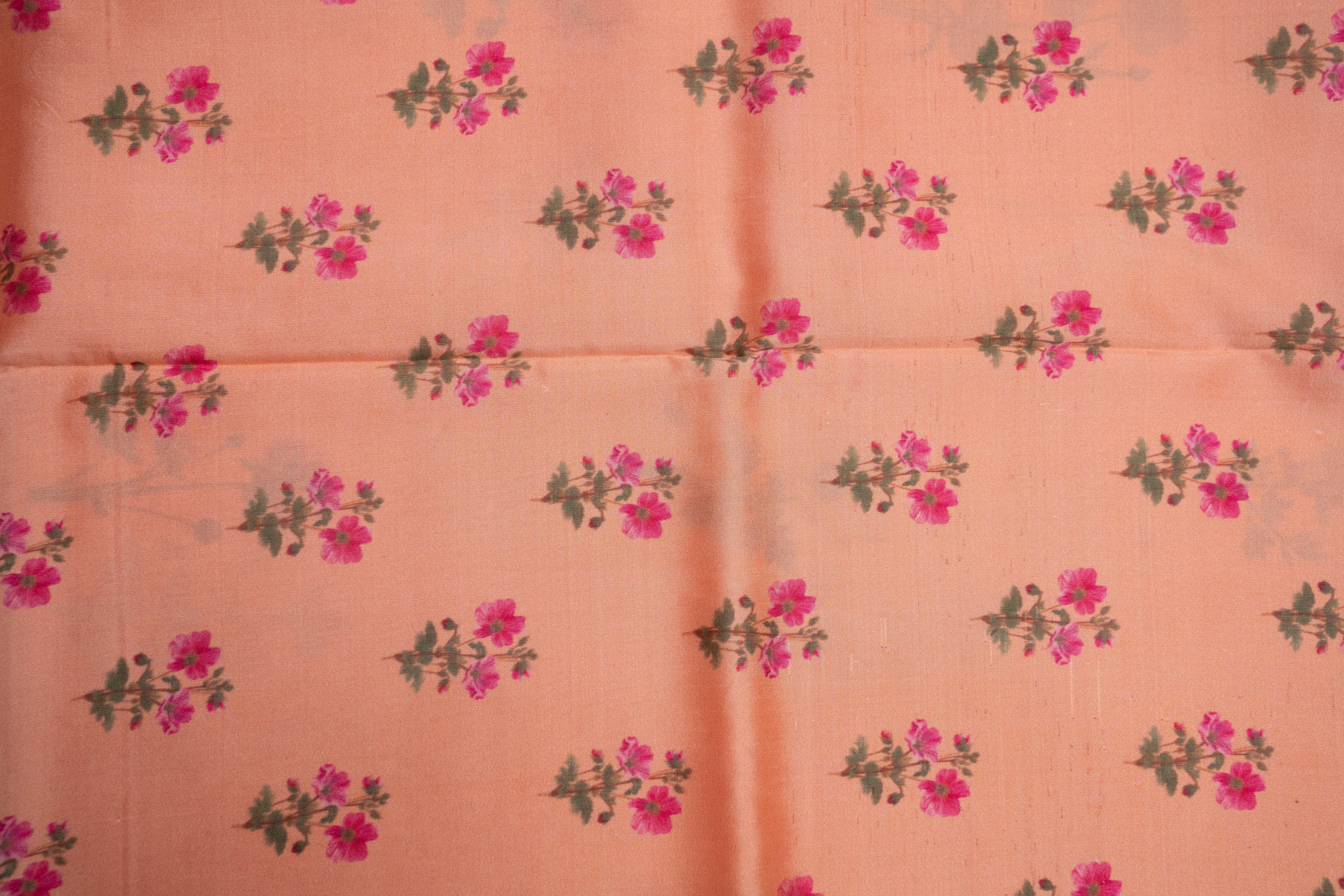 Pure Katan Silk with Floral Digital Print