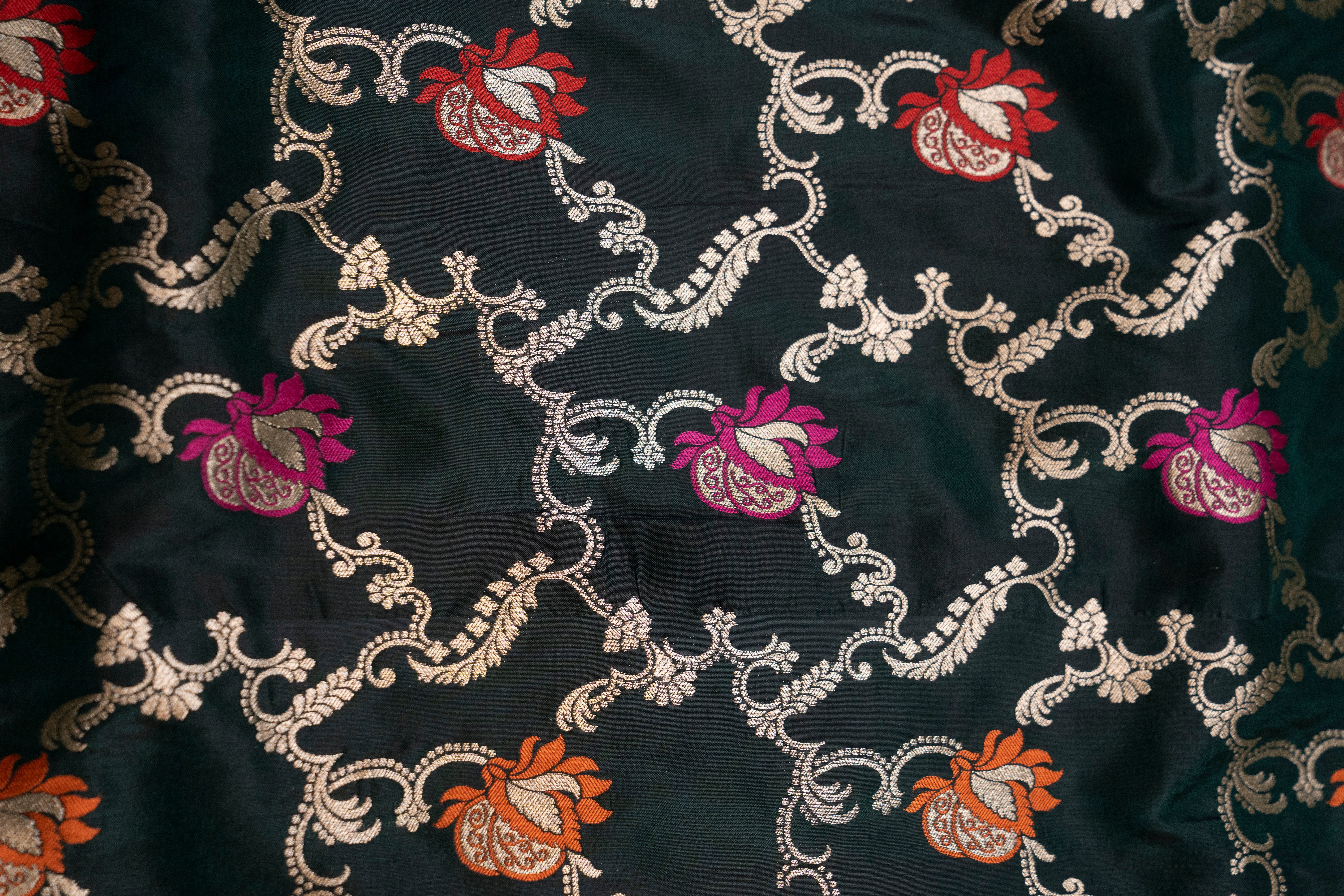 Pure Katan Silk Pauri Work with All Over Gold Zari