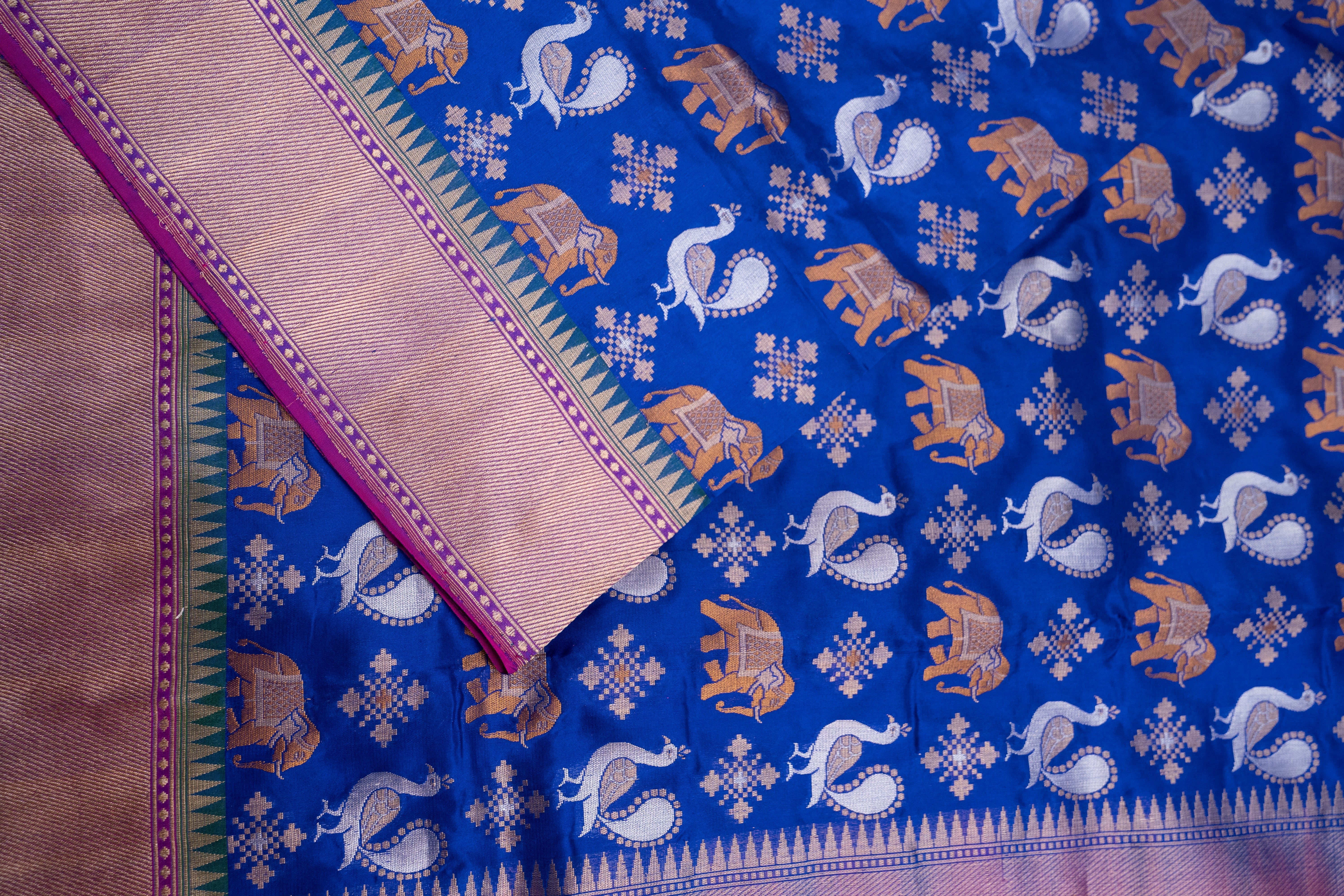 Pure Katan Silk Patola Saree with Animal Motif