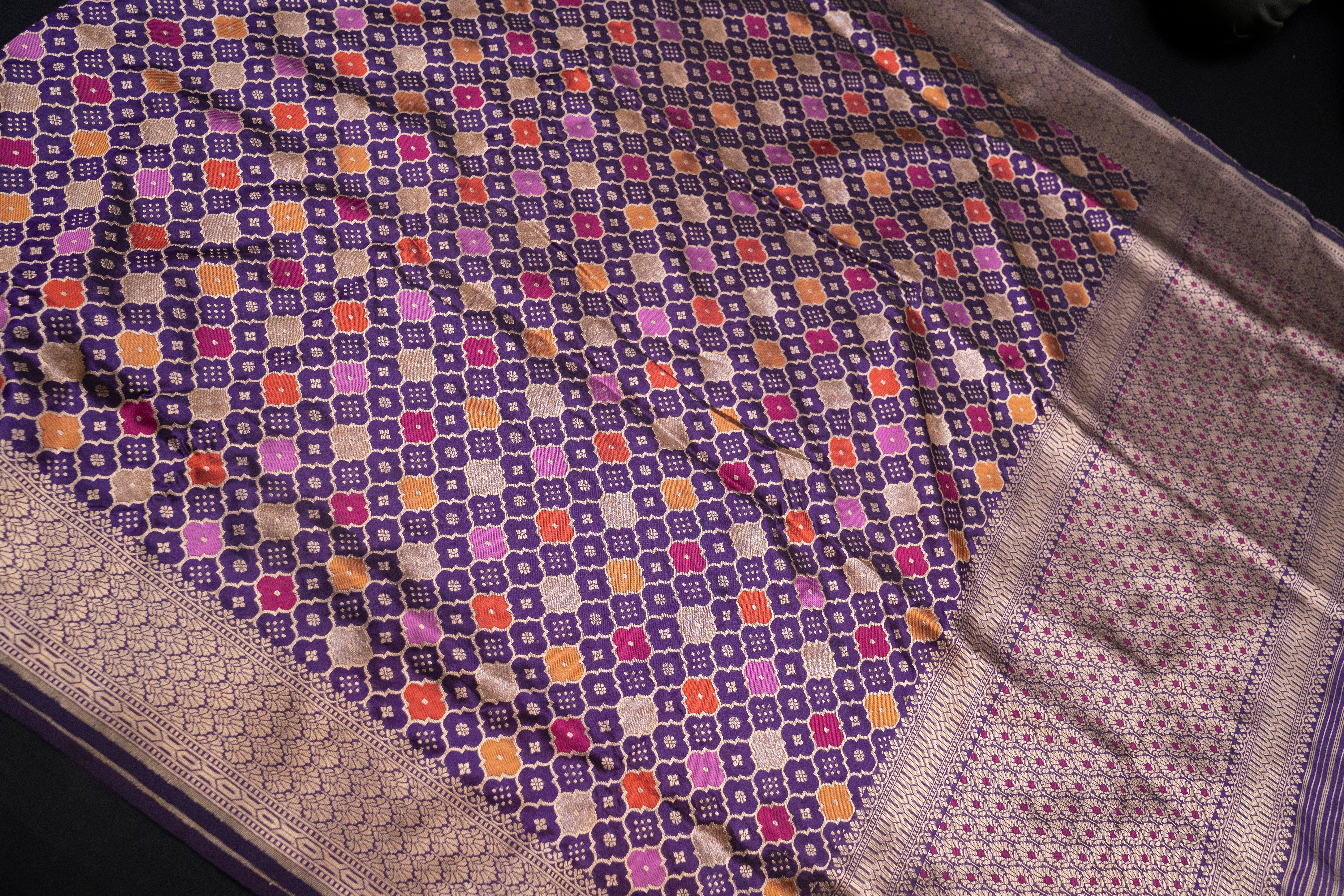 Pure Katan Silk Rankat with Pori Weave