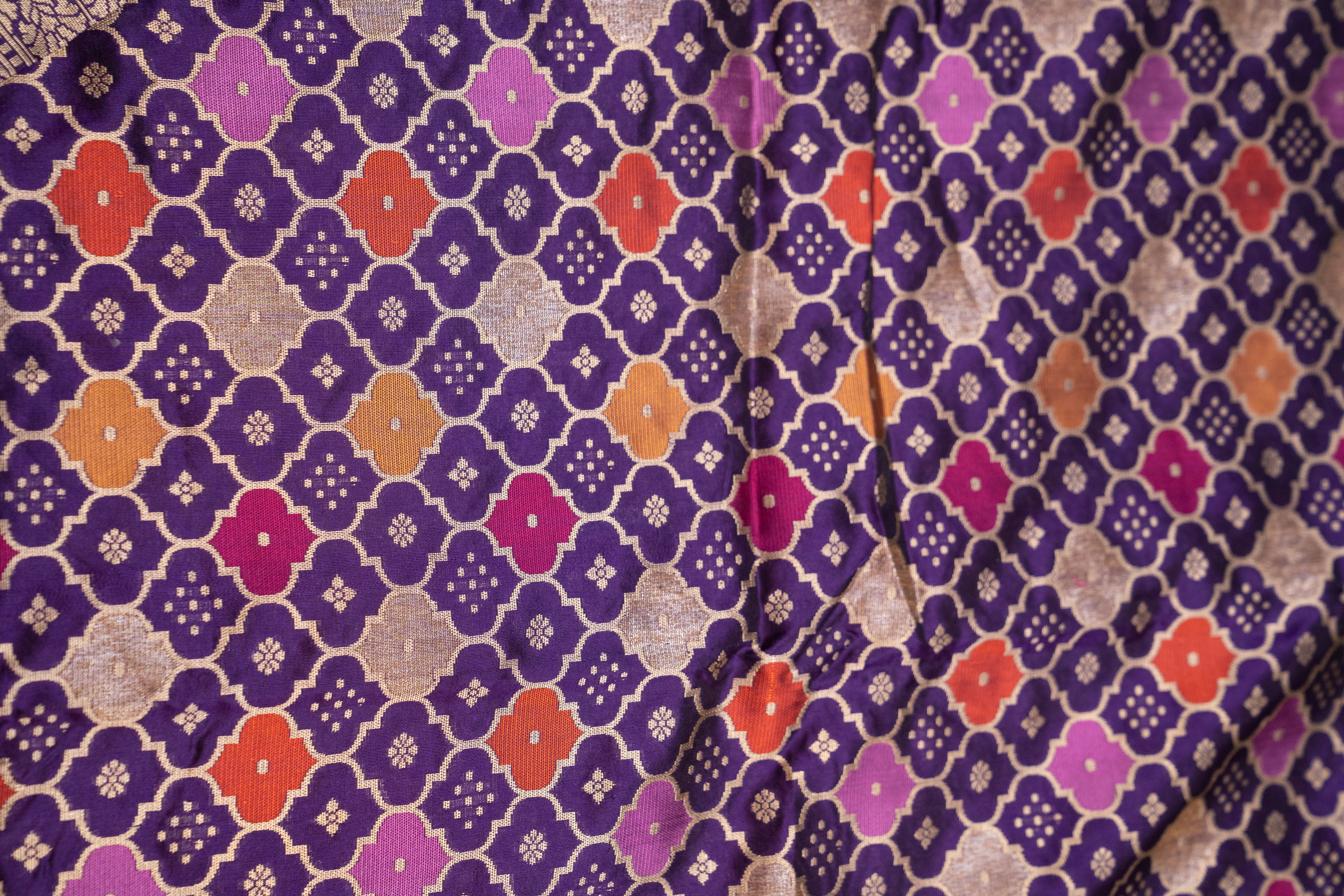 Pure Katan Silk Rankat with Pori Weave