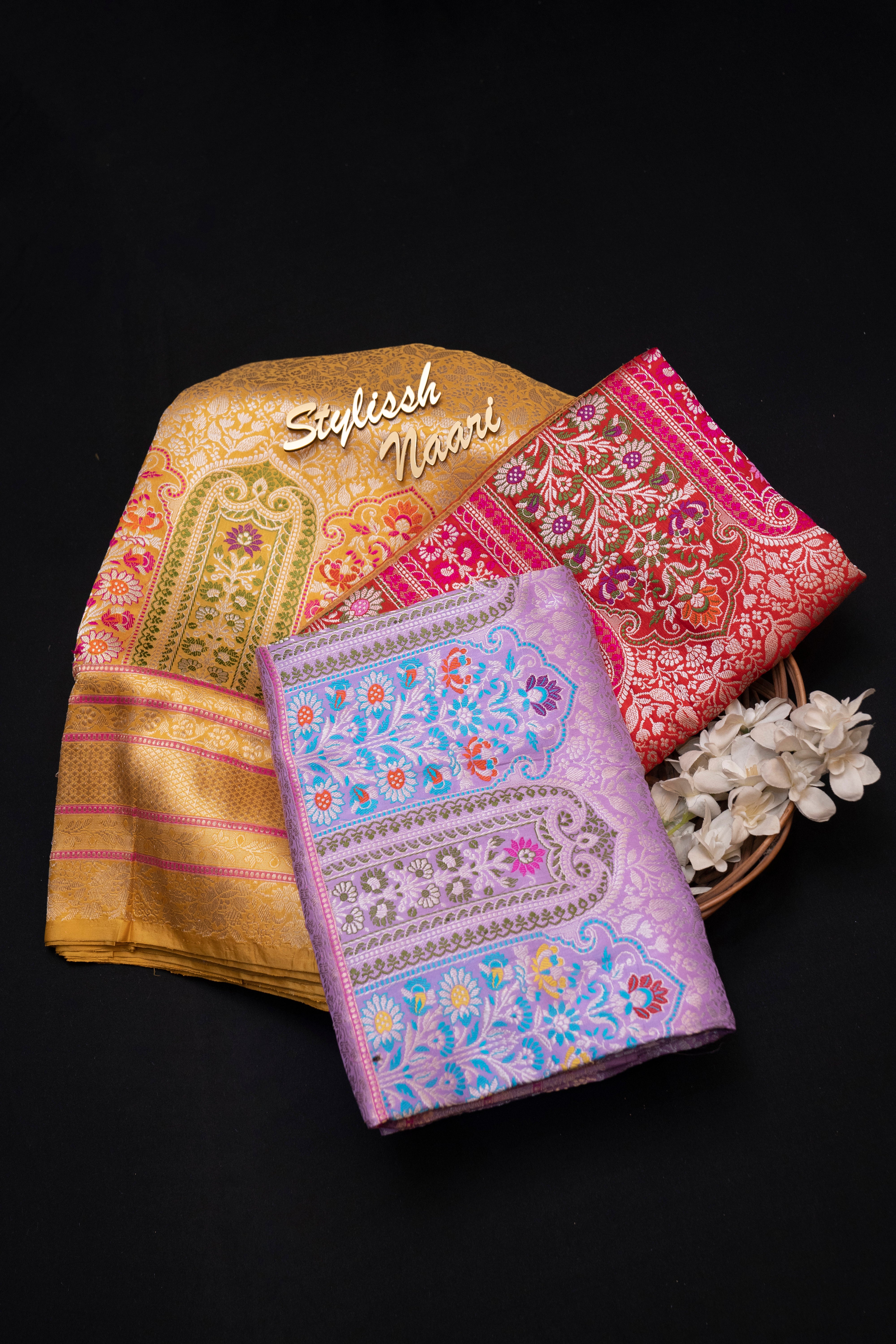 Pure Katan Silk Broken Kanjivaram Weave