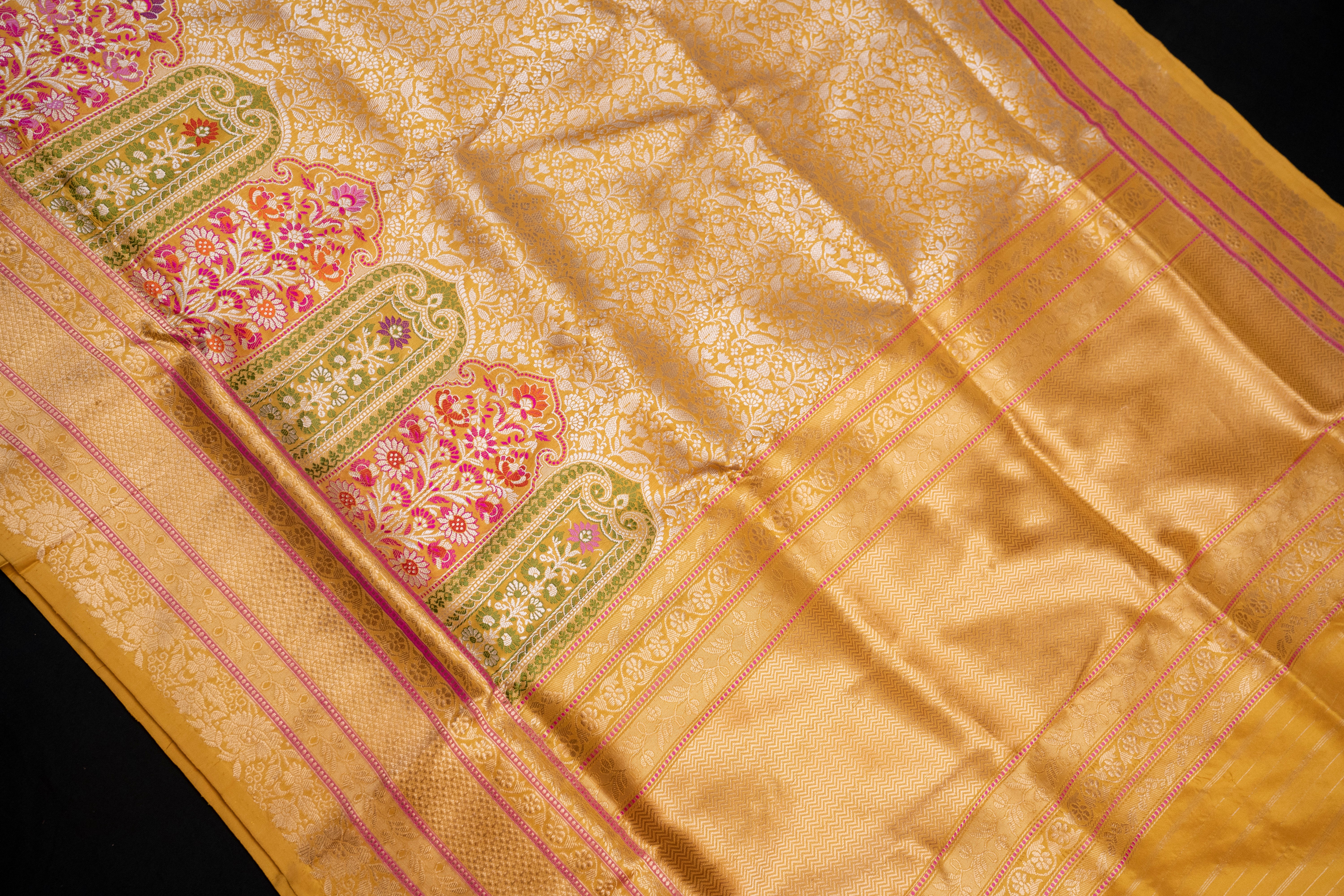 Pure Katan Silk Broken Kanjivaram Weave