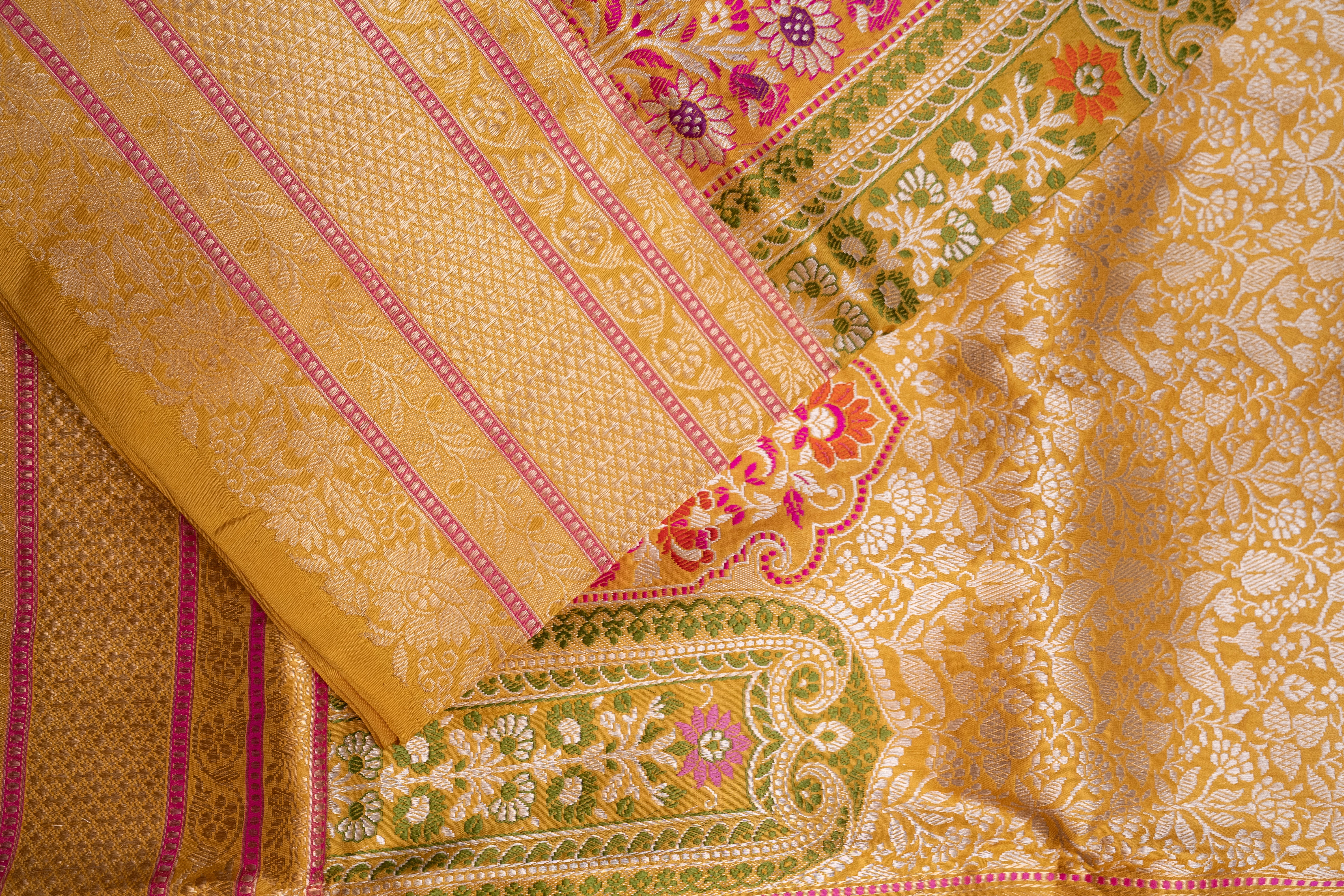 Pure Katan Silk Broken Kanjivaram Weave