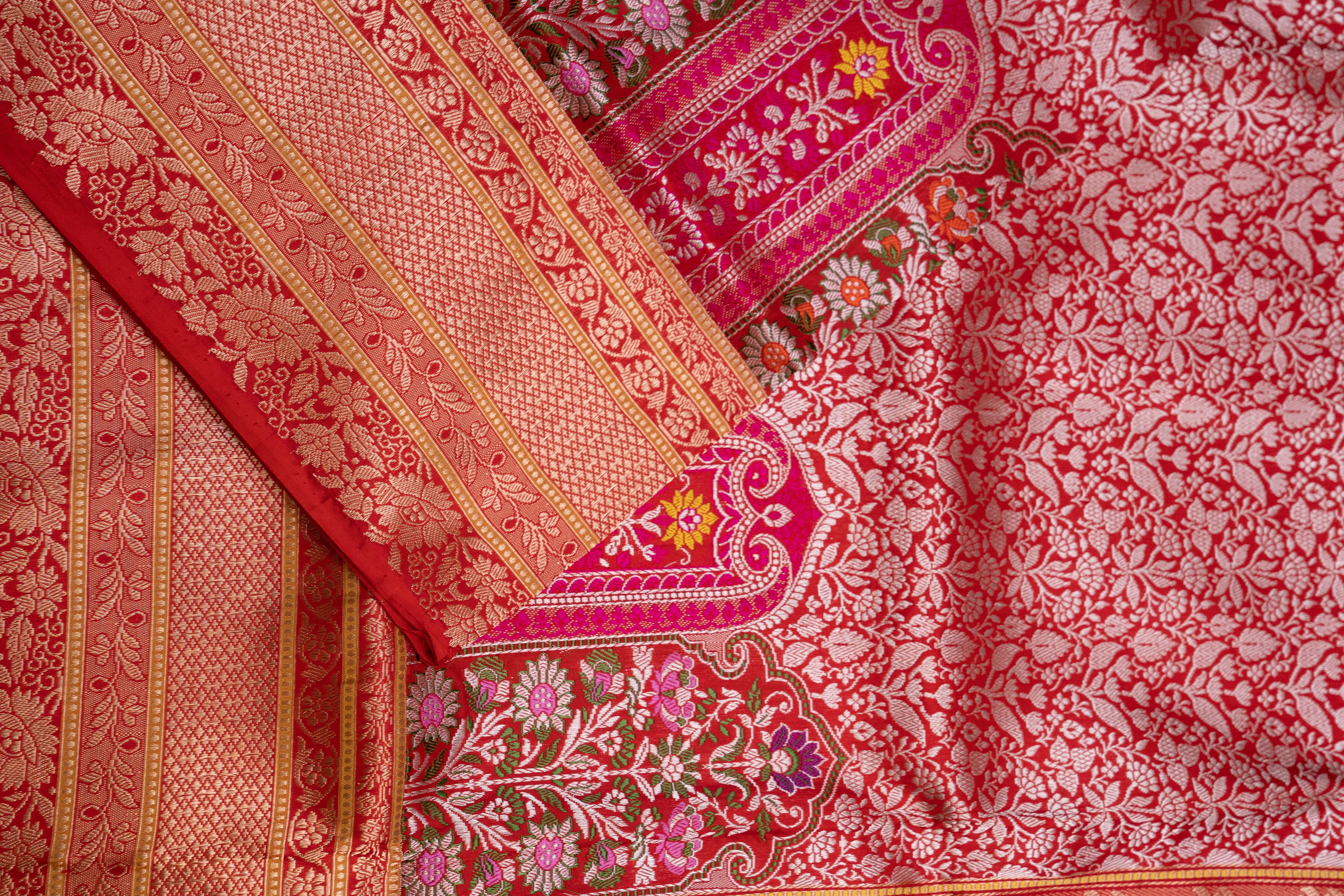 Pure Katan Silk Broken Kanjivaram Weave