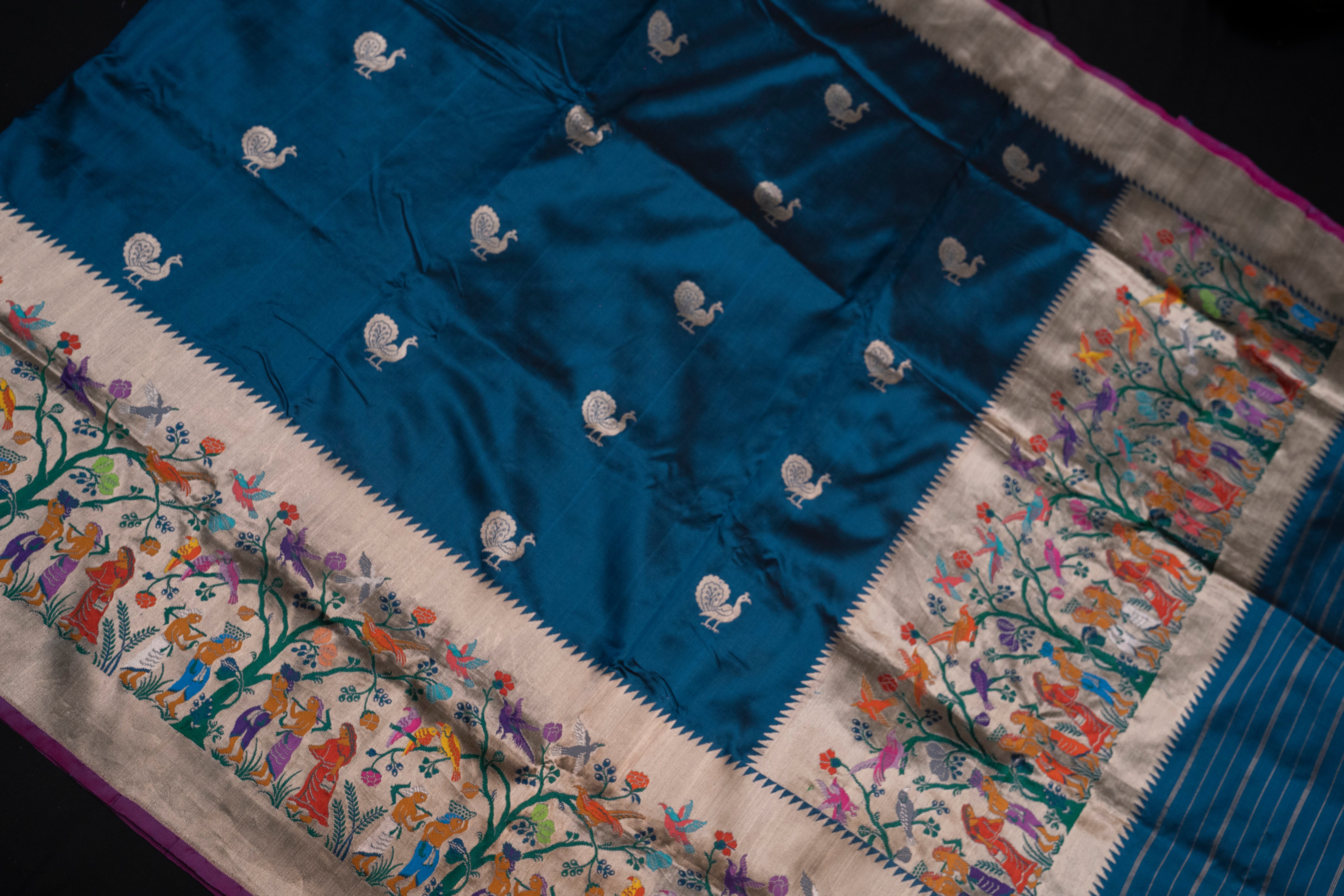 Pure Katan Silk with Resham Minakari Weave