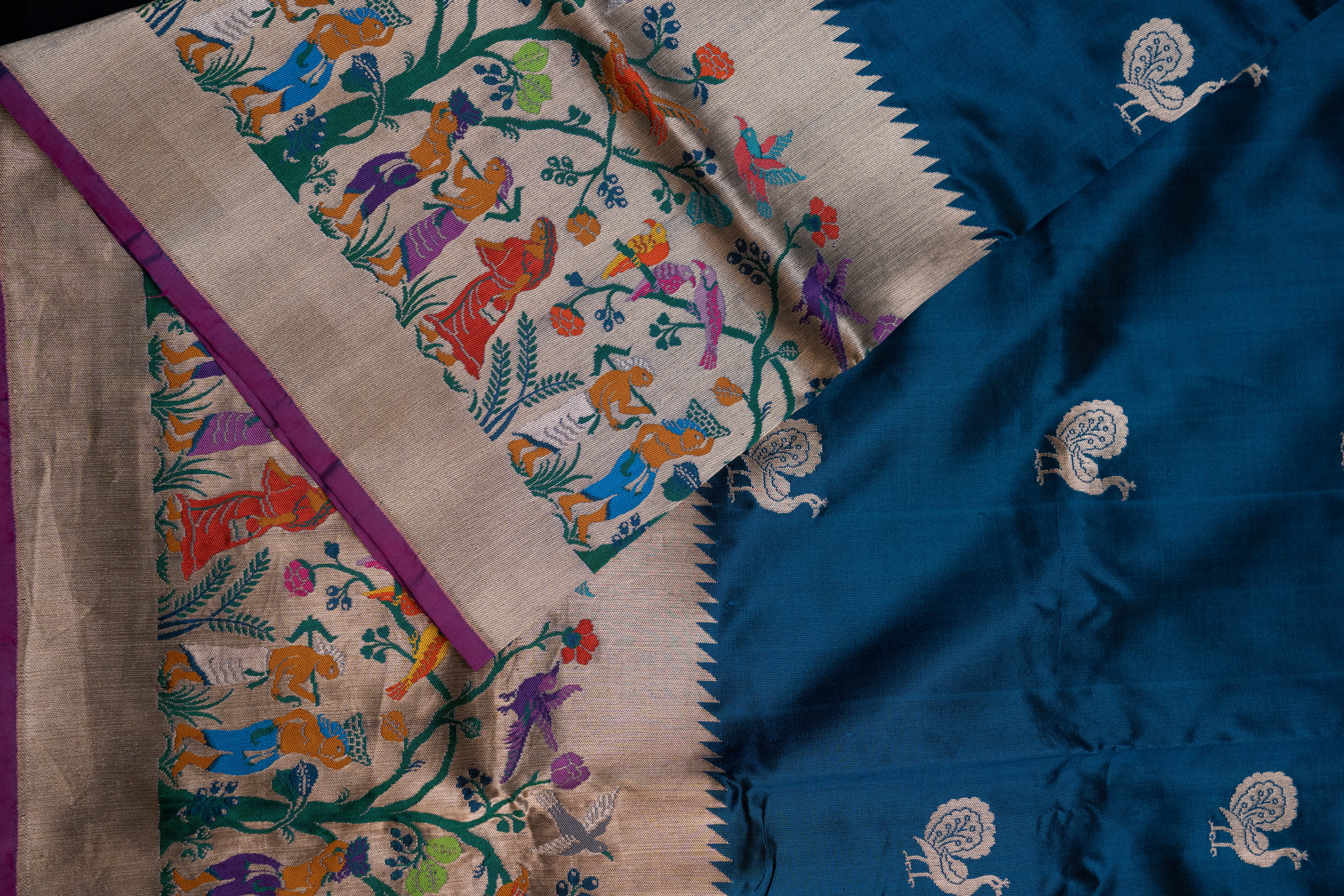 Pure Katan Silk with Resham Minakari Weave