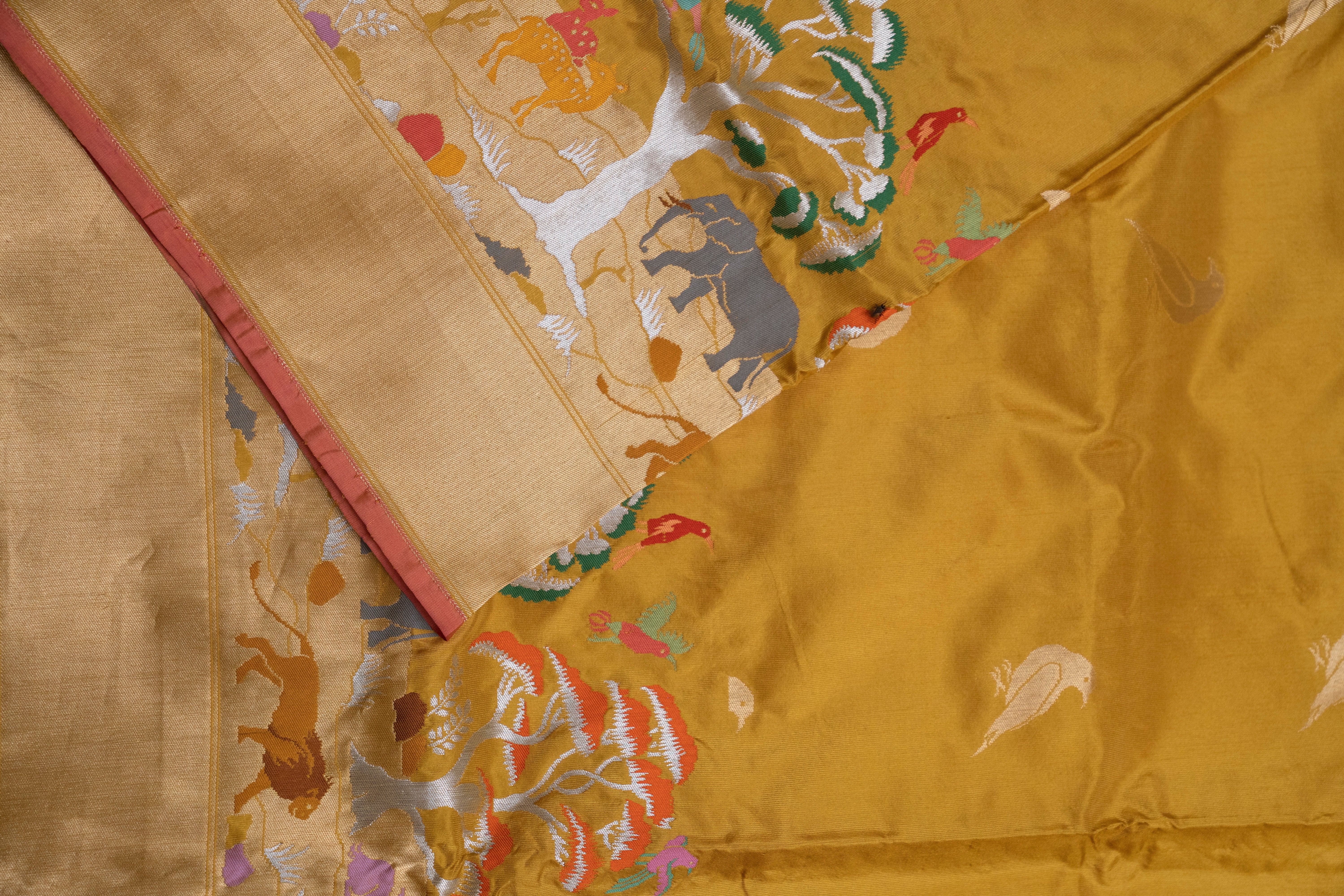 Pure Katan Silk with Resham Minakari Weave